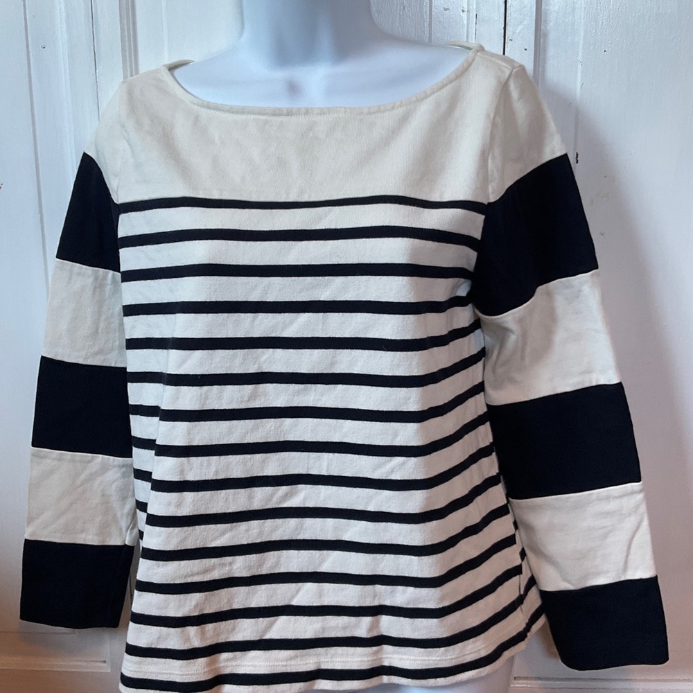 Banana Republic Women's Striped Tunic Black Ivory Size Small